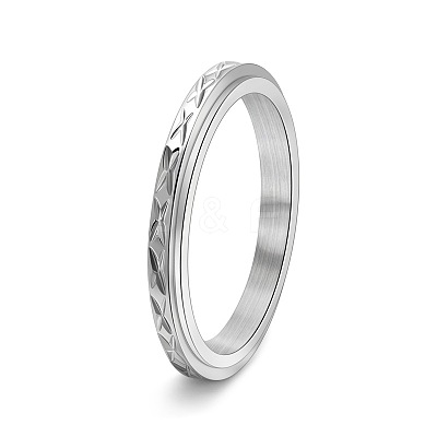 304 Stainless Steel Rotatable Finger Ring for Women Men PW-WG3B7F0-01-1