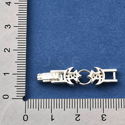 Brass Micro Pave Clear Cubic Zirconia Fold Over Clasps KK-R222-05S-1