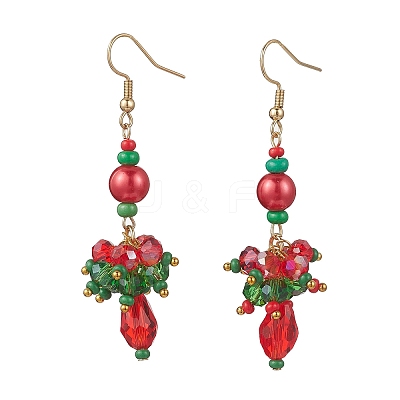 304 Stainless Steel Glass Dangle Earrings EJEW-MZ00602-1