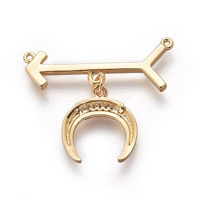 Brass Micro Pave Cubic Zirconia Pendants ZIRC-F098-25-1
