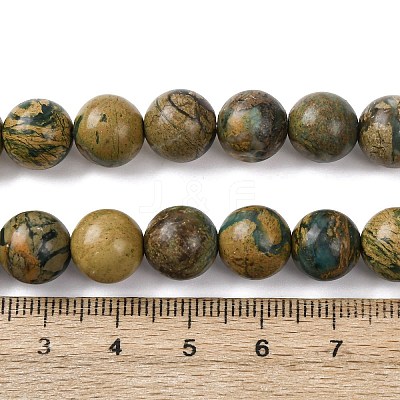 Natural Green Dragon Veins Beads Strands G-D098-A01-10mm-1