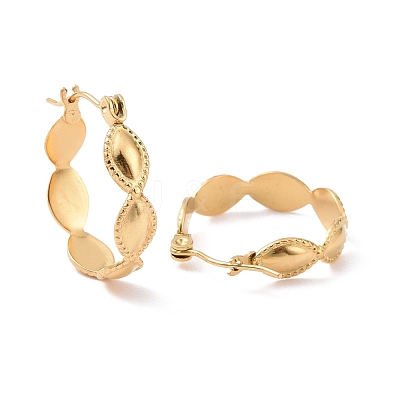 Ion Plating(IP) 304 Stainless Steel Oval Wrap Hoop Earrings for Women EJEW-G293-29G-1