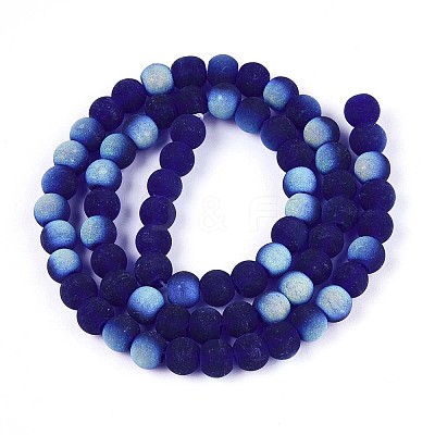 Frosted Transparent Glass Beads Strands LS-GLAA-T032-T6mm-MBB15-1