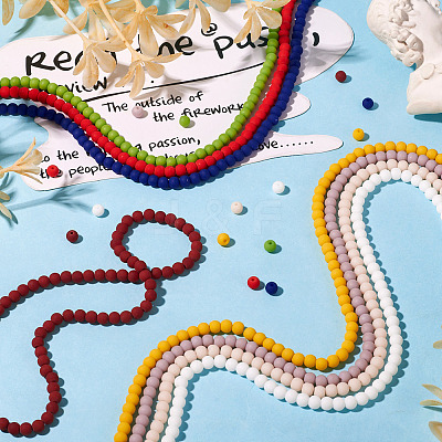 9 Strand 9 Colors Opaque Glass Beads Strands GLAA-TA0002-08-1