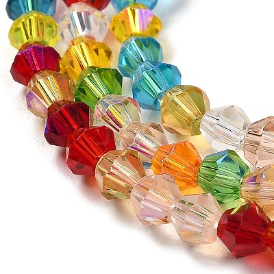 Transparent Electroplate Glass Beads Strands GLAA-F029-3mm-D29-1