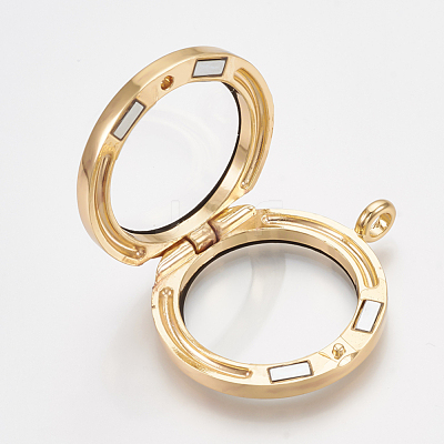 Alloy Magnetic Locket Pendants PALLOY-T052-22G-1