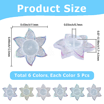 30Pcs 6 Colors Acrylic Ear Nuts FIND-SC0001-18-1