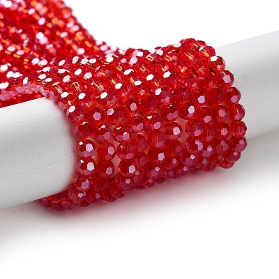 Electroplate Glass Bead Strands EGLA-R015-4mm-23-1