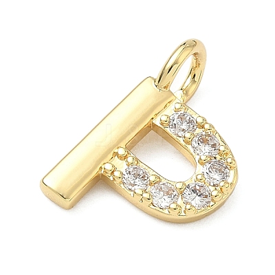 Brass Micro Pave Clear Cubic Zirconia Pendants KK-I476-01G-P-1