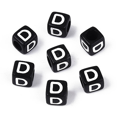 Initial Acrylic Horizontal Hole Beads OACR-ZX006-35D-1