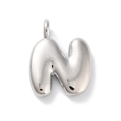 Rack Plating Brass Balloon Letter Pendants KK-C050-01P-N-1