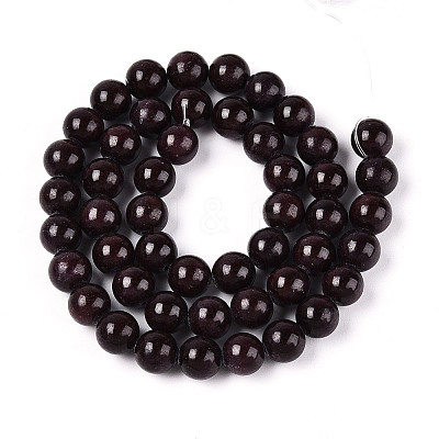 Dyed Natural Mashan Jade Round Beads Strands G-T139-8mm-67I-1