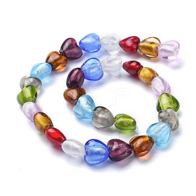 Handmade Silver Foil Lampwork Beads Strands FOIL-K001-01B-1