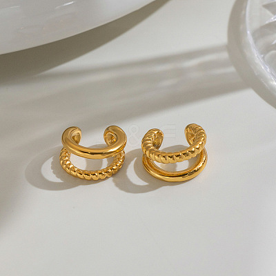 304 Stainless Steel Cuff Earrings for Women QV5196-2-1