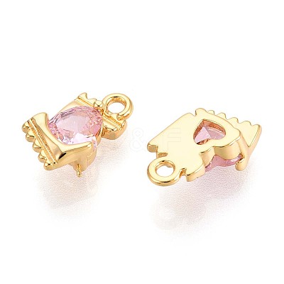 Brass Micro Pave Cubic Zirconia Charms KK-N263-96C-G-1