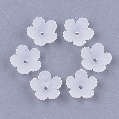 5-Petal Transparent Acrylic Bead Caps X-FACR-T001-12-1