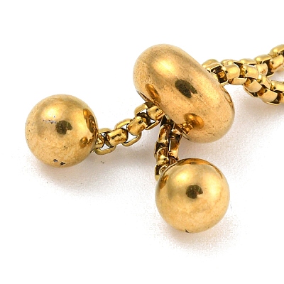 Adjustable 304 Stainless Steel Box Chain Slider Bracelet Making MAK-L038-001G-01-1