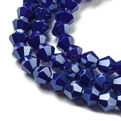 Opaque Solid Color Electroplate Glass Beads Strands EGLA-A039-P4mm-A10-1