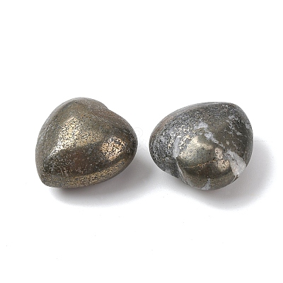 Natural Pyrite Heart Love Stone G-F659-B28-1