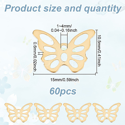 60Pcs 304 Stainless Steel Charms STAS-HY0001-47-1