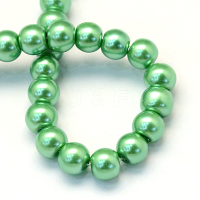 Baking Paint Pearlized Glass Pearl Round Bead Strands HY-Q003-4mm-69-1