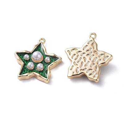 Brass Enamel Pendants KK-I661-03G-A-1