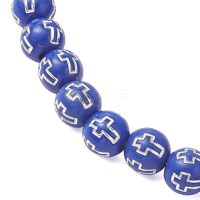 Acrylic Beaded Stretch Bracelets for Women Men BJEW-JB13400-1