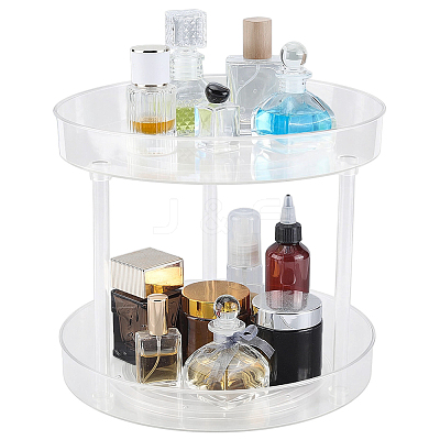 2-Tier Multifunctional Rotating Desktop Plastic Storage Rack ODIS-WH0709-255B-1