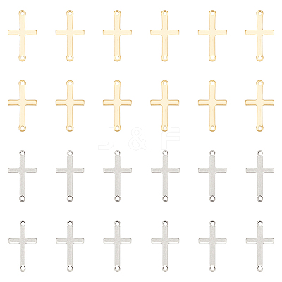 60Pcs 2 Colors Religion 201 Stainless Steel Connector Charms STAS-UN0054-08-1