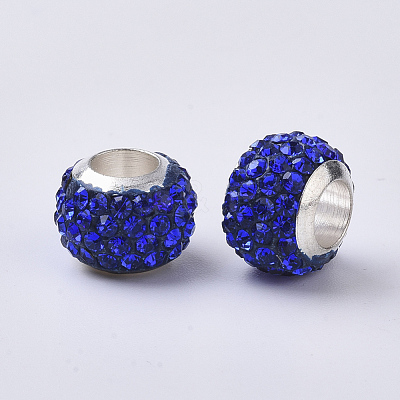 Polymer Clay Rhinestone European Beads RB-S055-16D-1