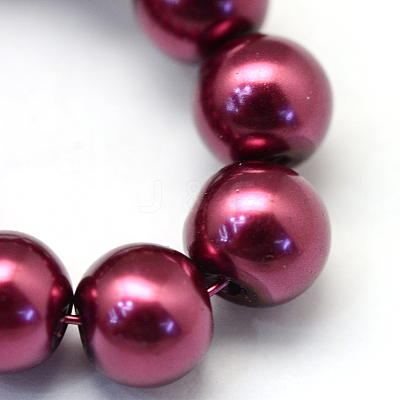 Baking Paint Pearlized Glass Pearl Round Bead Strands HY-Q003-4mm-72-1