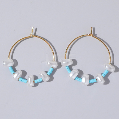 Mixed Rice Bead Vintage Imitation Pearl Earrings for Sophisticated Style DH7154-1-1
