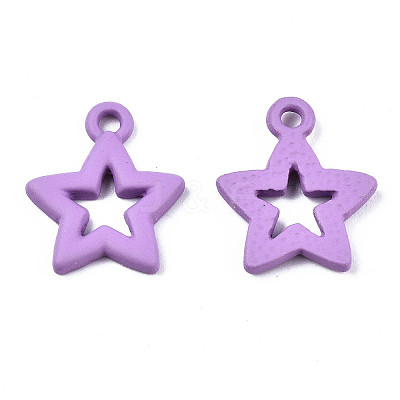 Spray Painted Alloy Pendants PALLOY-T075-119B-RS-1