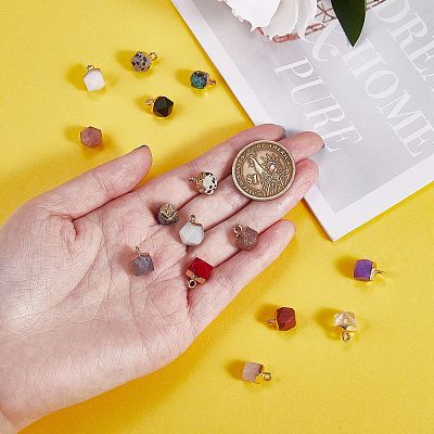 12Pcs 12 Styles Natural & Synthetic Gemstone Charms G-SZ0002-13-1