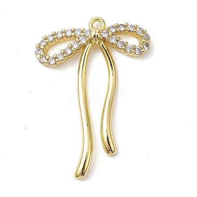 Rack Plating Brass Micro Pave Clear Cubic Zirconia Pendants LS-KK-H463-12G-1