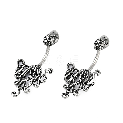 Octopus 316 Surgical Stainless Steel Belly Button Rings EJEW-G416-07AS-1