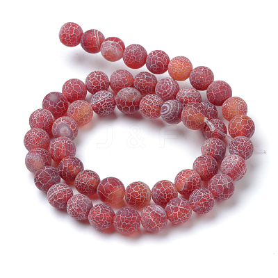 Natural & Dyed Crackle Agate Bead Strands G-T056-10mm-05-1