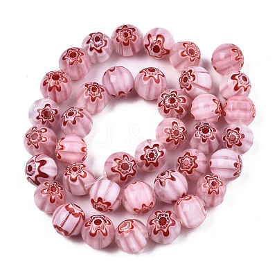 Handmade Millefiori Glass Beads Strands LK-T001-10-1