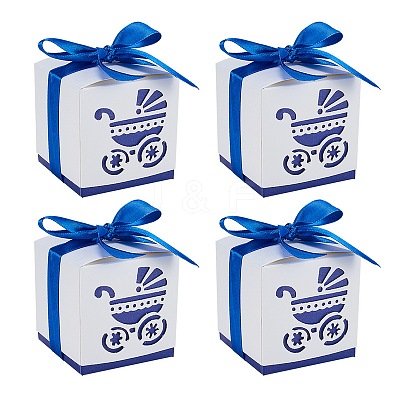 Hollow Stroller BB Car Carriage Candy Box wedding party gifts with Ribbons CON-BC0004-97E-1
