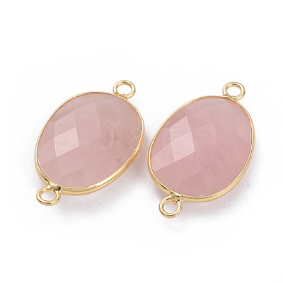 Natural Rose Quartz Links connectors G-L547-032C-1