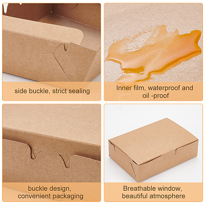 Disposable Kraft Paper Food Box LS-CON-WH0084-36B-1