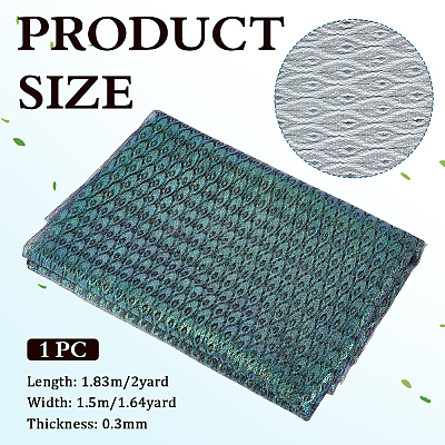2 Yards Laser Polyester Imitation Peacock Feather Fabric DIY-PH0038-39C-1