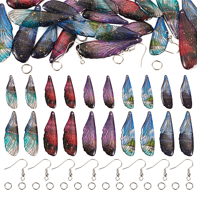 DIY Wing Dangle Earring Making Kit DIY-TA0005-44-1