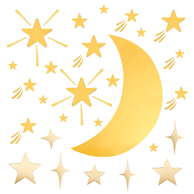 Star Acrylic Mirror Wall Stickers DIY-PH0017-37A-1