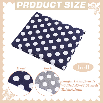 2 Yards Polka Dot Pattern Cotton Fabric DIY-FG0009-96-1