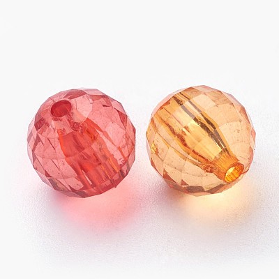 Faceted Round Transparent Acrylic Beads TACR-P053-12mm-25-1
