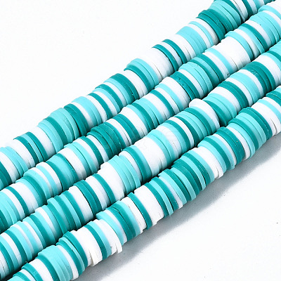 Handmade Polymer Clay Beads Strands X-CLAY-R089-8mm-085-1