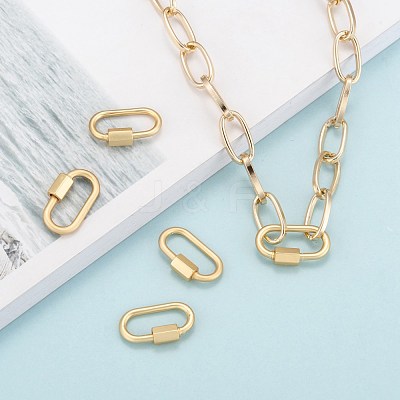 Brass Screw Carabiner Lock Charms ZIRC-G160-11G-1