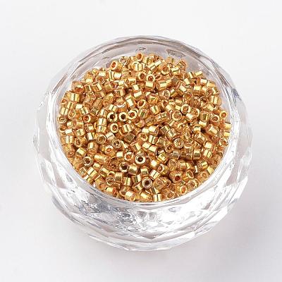 Plated Glass Bugle Beads SEED-R043-09-1