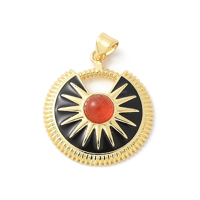 Cat Eye Pendants KK-P294-42G-01-1